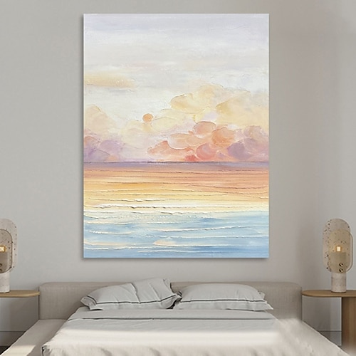 Handgemachtes handgemaltes Ölgemälde Wand moderne abstrakte Meereslandschaft Malerei Kunst Leinwand Malerei Heimdekoration Dekor gerollte Leinwand Image