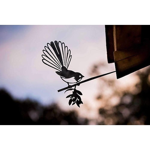 Vogel-Metallgarten-Kunstdekor, lustige Metall-Wandskulpturen, wetterfestes Schmiedeeisen-Kunstschild, Outdoor-Garten-Bauernhaus-Dekoration, Wanddekoration