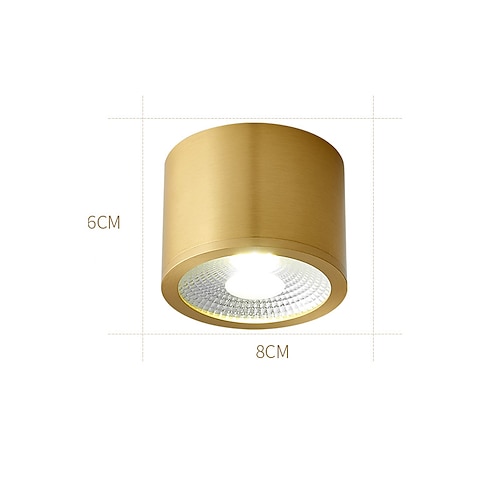LED Mini Deckenleuchte Veranda Licht moderne nordische Gold Korridor Licht Gang Licht 6/8/10 cm Unterputz Lichter Kupfer Deckenleuchte Metall Eingang Mudroom Esszimmer Küche Schlafzimmer Wohnzimmer Image
