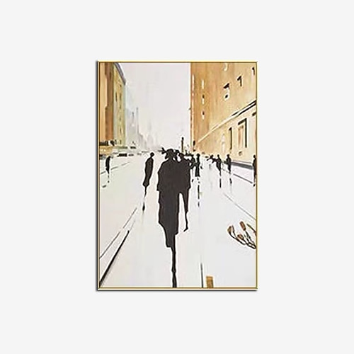 Hang-Ölgemälde Handgemalte Vertikal Abstrakt Architektur Vintage Modern Ohne Innenrahmen (ohne Rahmen) Image