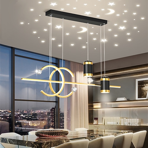 led pendelleuchte projektor licht luxus esszimmer kreative persönlichkeit sternenhimmel bar kronleuchter Image