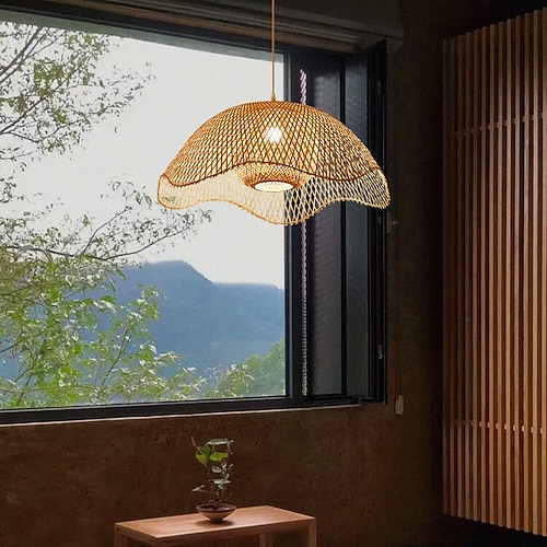 45 cm Kreis / rundes Design Laterne Desgin Geometrische Formen Pendelleuchten Bambus Künsterlischer Stil Formaler Stil Vintage-Stil Künstlerisch Landhaus Stil 110-120V 220-240V Image