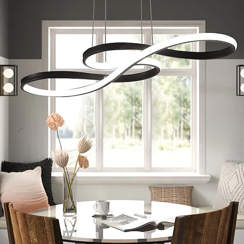 1-flammig 75cm Acryl Pendelleuchte dimmbar LED Kronleuchter verstellbar Note Design modern für zu Hause Wohnzimmerbeleuchtung nur dimmbar mit Fernbedienung Image
