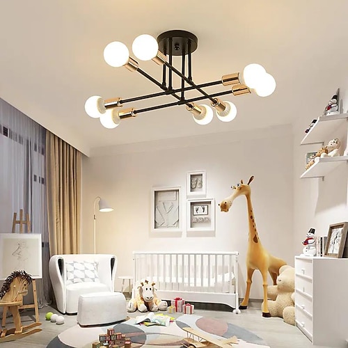 LED-Deckenleuchte, 8 Köpfe, 70 cm, Sputnik-Design, Kronleuchter, Metall, künstlerischer Stil, industrielle Sputnik-Lackierung, künstlerischer nordischer Stil, 110–240 V Image