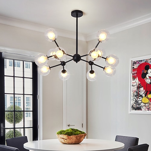 90 cm quadratische Linie Design Kronleuchter Metall industriell lackierte Oberflächen moderner nordischer Stil 220-240V Image