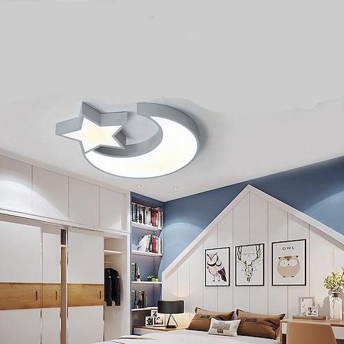 2-Licht LED ultradünne Deckenleuchte moderne Kinderzimmer Licht kreative Persönlichkeit Cartoon Star Moon Macaron Deckenleuchte Image