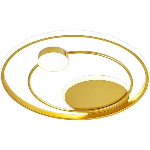 LED Deckenleuchte 42cm 52cm Nordic Art Acryl LED Schlafzimmer Deckenleuchte Gold Schwarz Kreis Multi Kreis LED Deckenleuchte Luxus ac220v Image