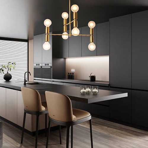 LED-Pendelleuchte, 55/100 cm, Deckenleuchte, höhenverstellbar, Mid-Century-Modern-Deckenleuchte für Wohnzimmer, Esszimmer, Küche Image