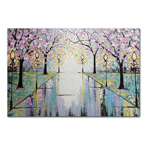 mintura handgefertigte dicke textur baum landschaft ölgemälde auf leinwand wandkunst dekoration modernes abstraktes bild für wohnkultur gerolltes rahmenloses ungedehntes gemälde Image