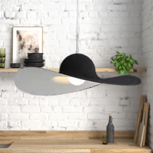 LED-Pendelleuchte, Hutdesign, Stoff, Metall, künstlerischer Stil, moderner Stil, Büro, Geschäfte, stilvoll, lackierte Oberflächen, künstlerische LED, 110–240 V Image