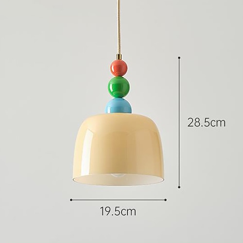 Moderne Pendelleuchte aus Glas, minimalistische LED-Beige-Creme-Stil, dekorative Inneneinrichtung für Esszimmer, Arbeitszimmer, Nachttischbeleuchtung, 110–240 V Image