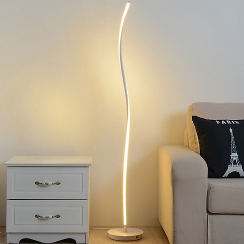 Wandleuchte, LED-Stehleuchte, dreifarbig, dimmbar, 28 W, mit Fernbedienung, Acryl-Schirm, Stehleuchte, moderner, minimalistischer Stil, Dekoration, Stehleuchte, Höhe 144 cm, Schlafzimmerleuchte Image