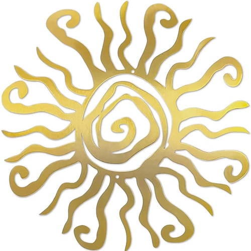 1pc verrückte Sonne Metall Wandkunst Außendekoration 27,9 cm rostfreie Wandskulptur ideal für Garten, Haus, Bauernhaus, Terrasse und Schlafzimmer