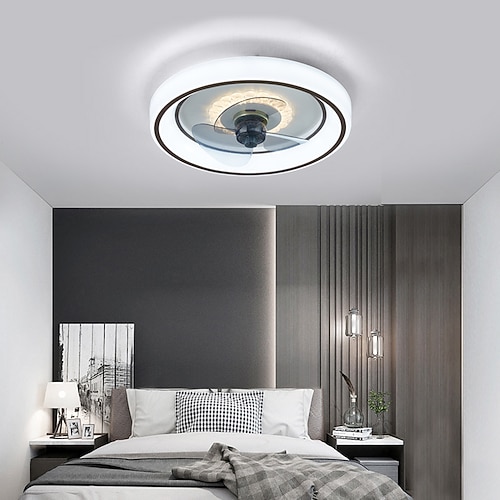 48 cm led deckenventilator licht deckenventilator metall lackiert modern 220-240v Image