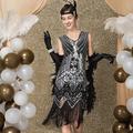 Goldene Zwanziger 1920er Knielang Flapper Kleid Kleid Cocktailkleid Der große Gatsby Hochzeitsgast Pailletten Patchwork Kostüm Damen Hochzeit Party Hochzeitsgast Erwachsene Abschlussballkleider