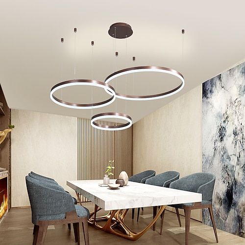 1-Licht-LED-Kronleuchter 90 W / moderne LED-Pendelleuchten für Wohnzimmer-Kaffeebar-Ausstellungsraum / große Größe / dimmbar mit Fernbedienung / WLAN-Smart über Sprachsteuerung Image