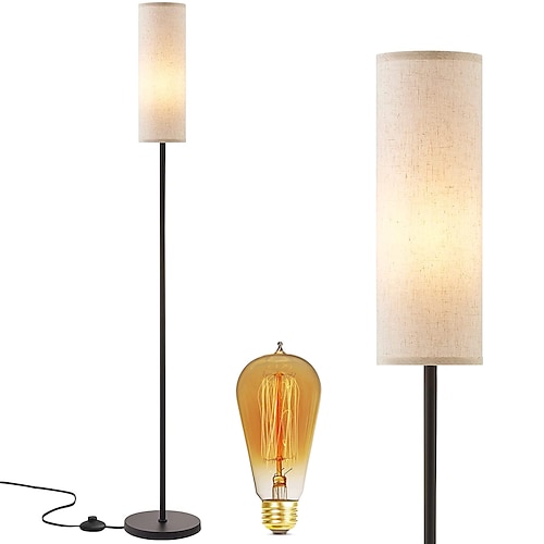 Moderne Stehlampe im Wohnzimmer Stofflampenschirm Hochmastlampe im Schlafzimmer 65 Zoll hohe Lampe, geeignet für Büro, Kinderzimmer, Lesen und Heimdekoration Image