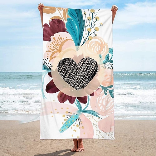 Strandtuch für Erwachsene, Männer, Frauen, Kinder, sandfreies Strandtuch, schnell trocknende Mikrofaser, leicht, übergroßes Poolhandtuch, super saugfähig, personalisierte Handtücher Image