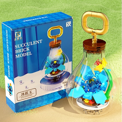 Weihnachtsgeschenke für Frauen Mama Sie Glühbirnen Sukkulente Blume Pflanze Bauklötze Sukkulente Topfpflanze Bauklötze Desktop Dekoration Geschenk Weltfrauentag Muttertagsgeschenke für Mädchen Image