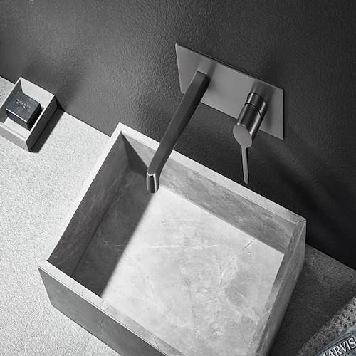 Waschbecken Wasserhahn - Wand Chrom / Galvanisierung / Lackierte Oberflächen Innen Montage WandmontageBath Taps Image