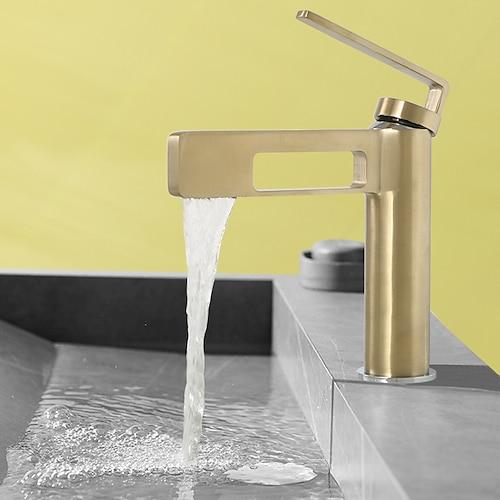 Waschbecken Wasserhahn, schwarzer Bad Wasserhahn, Messing Einhebelmischer Einlochpistolenform Badarmaturen (schwarz / grau / chrom / golden)