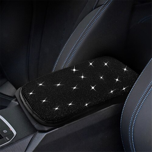 Bling Bling Auto Armlehnenabdeckung Glanz Kristall Auto Mittelkonsole Abdeckung Schutz Universal Auto Armlehne Kissen Pads Auto Inneneinrichtung Zubehör