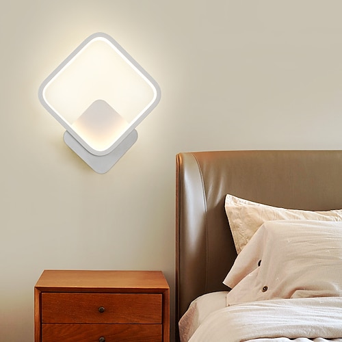 Lightinthebox Silikon-LED-Wandleuchte, rund, quadratisch, 8 W, 2-in-1-Haushaltswandleuchte mit Schalter, EU/US-Stecker, geeignet für Schlafzimmer, Arbeitszimmer und Restaurant Image