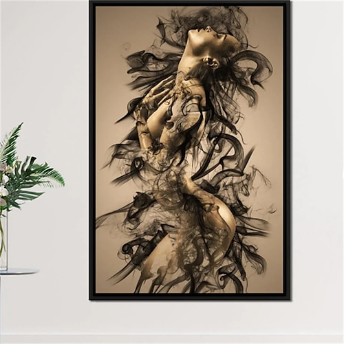 Menschen Wandkunst Leinwand der Rauch und Frau Drucke und Poster Porträtbilder dekorative Stoffmalerei für Wohnzimmer Bilder ohne Rahmen Image
