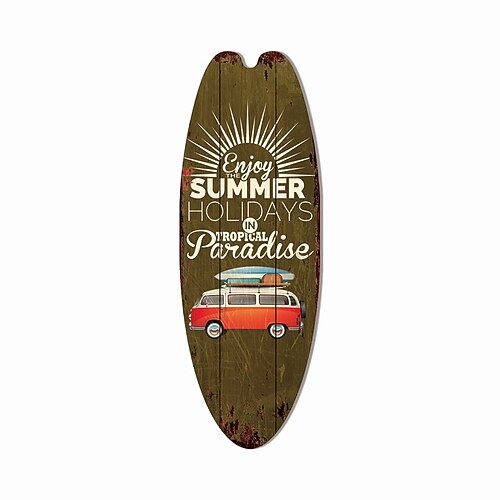 Sommer Strand Ozean Thema Freizeit Dekoration Surfbrett Holzschild Bar Zuhause Wand Vintage Dekoration Holzschild Image