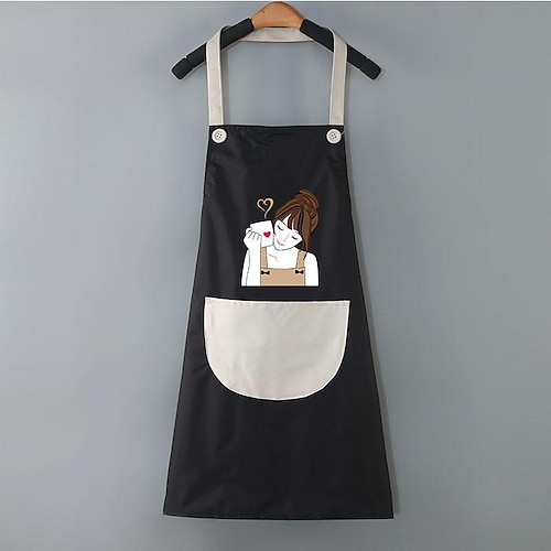 wasserdichte Kochschürze für Damen und Herren, Küchen-Kochschürze, personalisierte Gartenschürze, ölbeständige Arbeitsschürze, Kreuzrücken, strapazierfähig, verstellbar Image