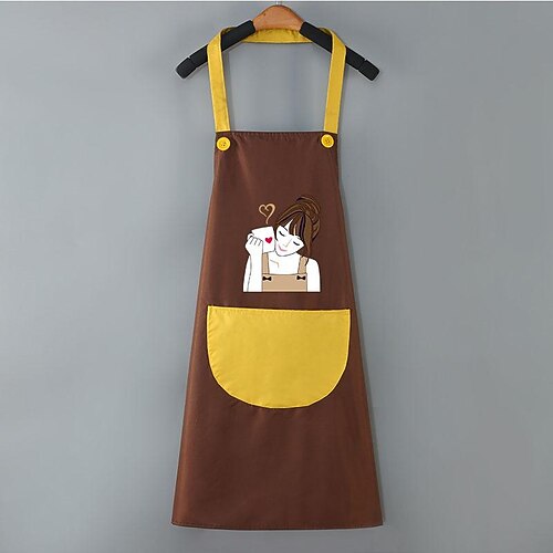 wasserdichte Kochschürze für Damen und Herren, Küchen-Kochschürze, personalisierte Gartenschürze, ölbeständige Arbeitsschürze, Kreuzrücken, strapazierfähig, verstellbar Image