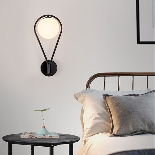 Lightinthebox Wandleuchte aus Messing im nordischen Stil, postmodern, schlicht, für Wohnzimmer, Flur, Balkon, Schlafzimmer, Nachttisch, Glas-Wandleuchte Image