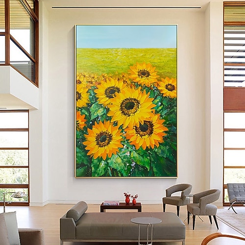 Handgefertigtes handgemaltes Ölgemälde Wandkunst abstrakte große Blumenbilder Heimdekoration Dekor gerollte Leinwand kein Rahmen ungedehnt Image