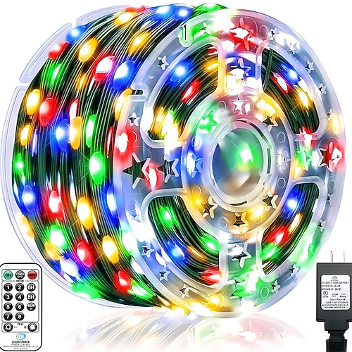 Außen IP65 wasserdichte LED-Streifenlichter 328ft 100m flexible Lichterkette 1000 LEDs mehrfarbige kreative Lichterkette für Patio Rasen Garten Feiertagslichter Party Hochzeitsfeier 29V