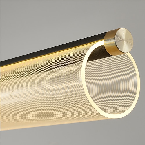 LED-Pendelleuchte aus Acryl, modernes Licht, stufenlose Dimmung, 3 Lichtfarben, 60/90/120 cm, Einzeldesign, Aluminium, stilvolle Insel, minimalistisch, lackierte Oberflächen, moderner nordischer Image