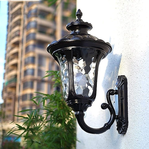 LED-Wandleuchte, Beleuchtungskörper, antike Wandleuchte, Laterne, außen, wasserdicht, rostfrei, Aluminium, Glas, Laterne, Wandleuchte, Laterne, Innenhof, Garten, Balkon, Villa, dekorative Lichter, Image