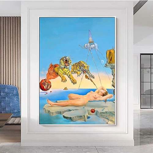 berühmtes ölgemälde salvador dali wandkunst leinwand die wellen buch segelboot heimdekoration dekor gerollte leinwand kein rahmen ungedehnt Image