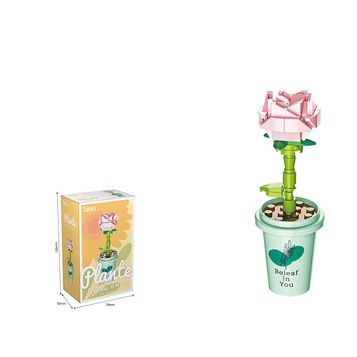 Fleisch Bauklotz Blumen Blindbox Simulation Blume Topf Tischdekorationsmontage Boutique Spielzeug Geschenkpreis Weihnachtsgeschenk Image
