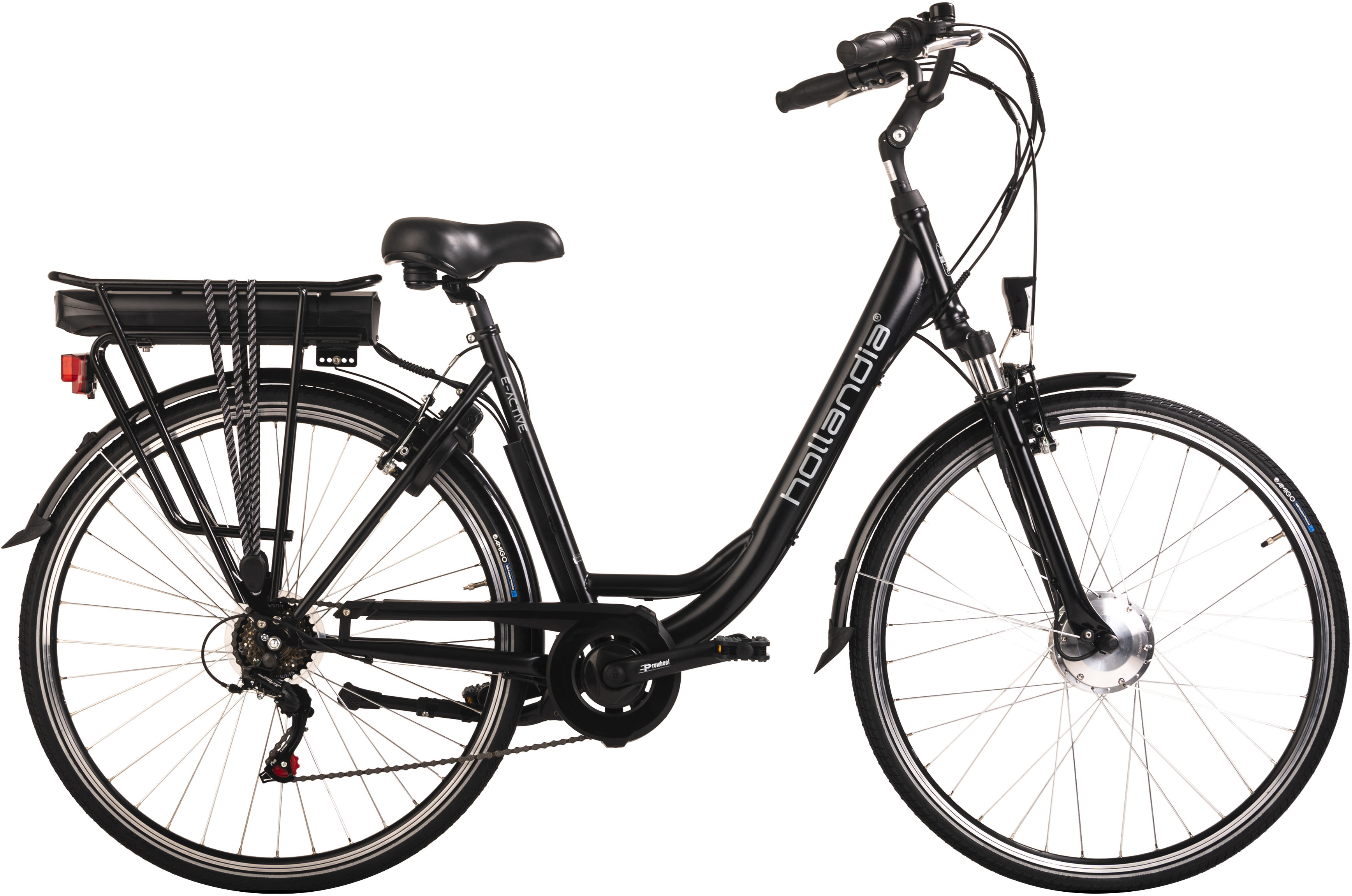 E-Bike ADORE "E-Active" Gr. 50, schwarz (schwarz, schwarz), Elektrofahrräder, 50cm, 28 Zoll (71,12cm), Pedelec, Elektrofahrrad für Damen u. Herren Image
