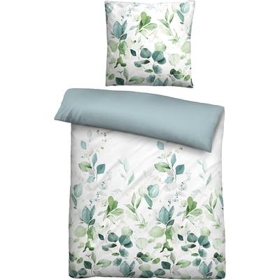 Wendebettwäsche BIBERNA "Marah", blau (aqua), B/L: 135cm x 200cm, , Lyocell, B/L: 80cm x 80cm, Lyocell, Obermaterial: 100% Lyocell (TENCEL), Bettwäsche, glatte + seidenähnliche Oberfläche Image
