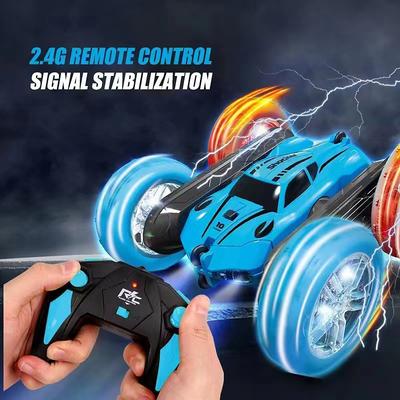 2.4g Remote Control Stunt Car Four-Wheel Drive Double-Sided Car Twist Arm Fancy Tumbling Light Tire Children's Toy Car Rc