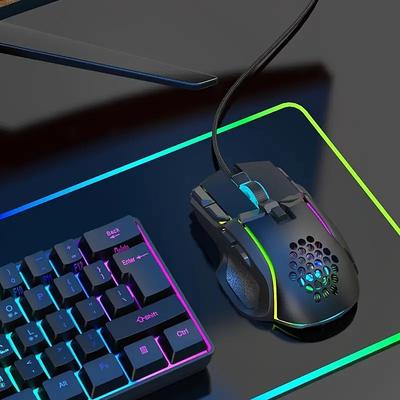 Wired Gaming Mouse Computer PC Gaming Mice USB Mouse High-Precision Adjustable 12800 DPI 10 Programmable Buttons Ergonomic Plug Play Gamer Mouse For Laptop Mac