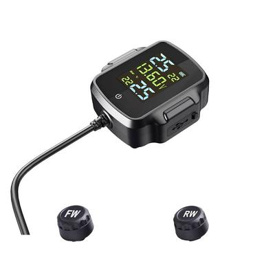 Motorcycle TPMS With QC 3.0 Fast Charging USB Output Motorbike Tire Pressure Monitoring System Tyre Temperature Alarm System