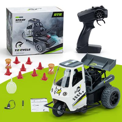 Cross Border 116 Tricycle Spray Remote Control Vehicle Drift Off-road Vehicle Children's Toy Car Remote Control Tricycle