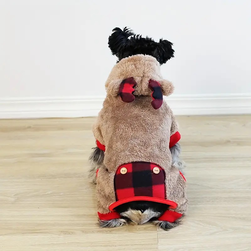 Dog Cat Jumpsuit Christmas Costume Christmas Outfit Party Casual Winter Warm Breathable Soft Washable Comfortable Christmas Outdoor Casual Daily Dog Clothing for Bichon Frise Pomeranian Baby Pet