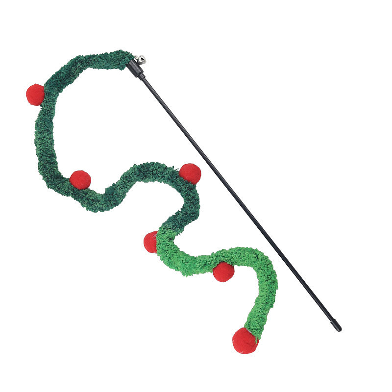 Extended Velvet Strip Silent Caterpillar Stripes Interactive Self Hi Cat Cuddle Stick Pet Toy Christmas Cat Cuddle Pole - lightinthebox.com