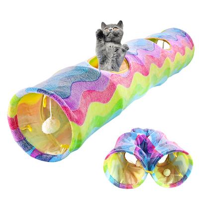 Pet Supplies ' Sound Paper Rainbow Cat Tunnel Scratch-Resistant Foldable Cat Tunnel Toy