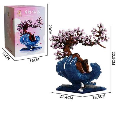 Build Your Own Exquisite Peach Blossoms Bouquet Home Decoration - Puzzle Building Blocks for Kids 8