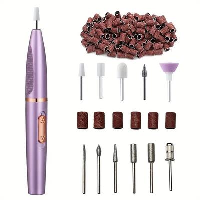 Revamp Your Nails with this Electric Mini Manicure Pen Multi-Head Nail Grinder Set!