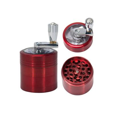 1pc Four-layer Manual Zinc Alloy Tobacco Grinder With Handle Herb Grinder Accessories Spice Grinder 1.57 Inches